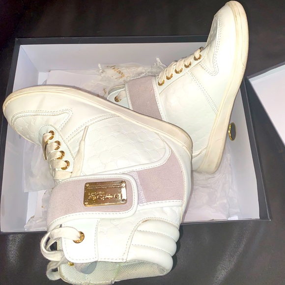 Bebe sneakers with lift and Bebe print/Gold - Picture 1 of 3